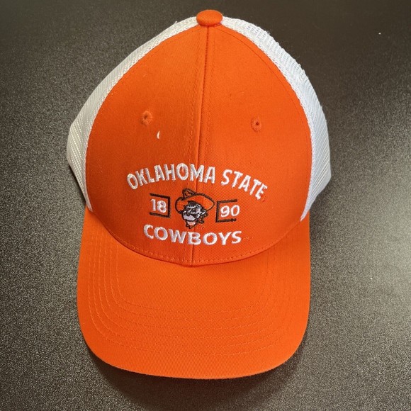 Oklahoma State Cowboys White/Orange Baseball Hat Cap Snapback NCAA OSU 1890 - Picture 1 of 5